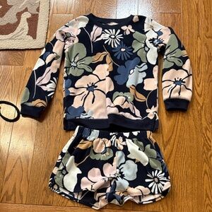 Carter's Floral Pajama Set - Navy and Pastel